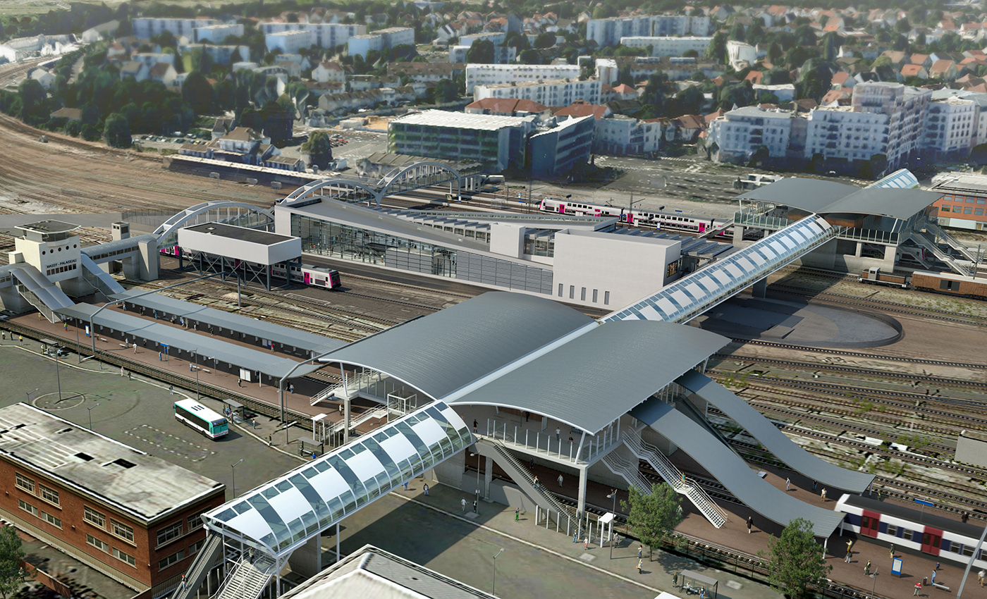 Richez Associés - la gare de Massy-Palaiseau pour la ligne 18 du Grand Paris Express  - 1
